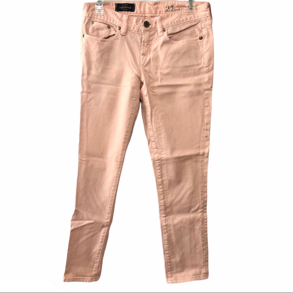 J Crew Toothpick Ankle Jeans light peach Pink 27 - Picture 10 of 10